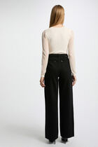 Jumper with openwork sleeves ivory women