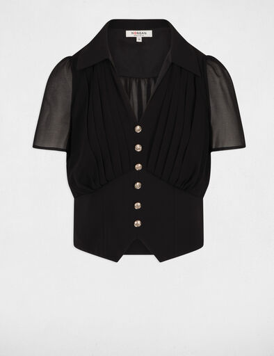 Top short sleeves and pleats black women