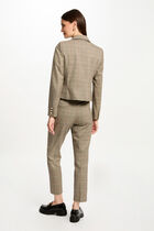 Fitted trousers check print multicolored women