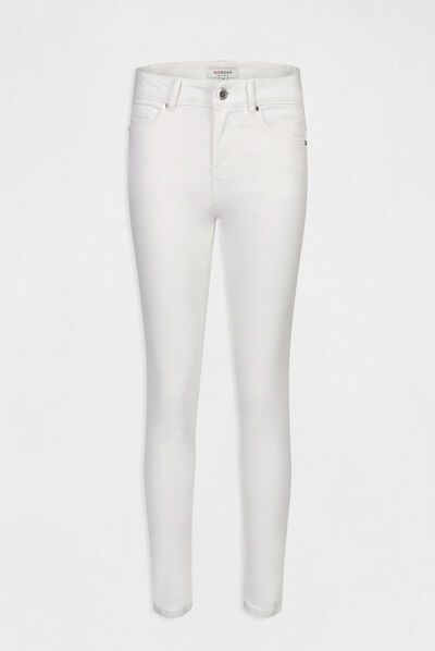 Slim jeans with jewelled strips ecru ladies'