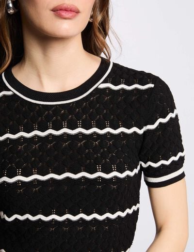 Stripped jumper short-sleeves black women