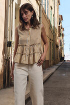 Sleeveless striped shirt multicolor women