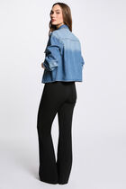 High-waist bootcut trousers black women