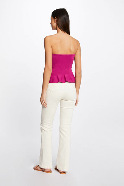 Jumper vest top bustier with buttons raspberry ladies'