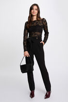 Peg trousers with darts black women