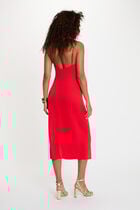Mid-length dress with chain straps red women