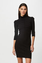 Fitted jumper dress with turtleneck black women