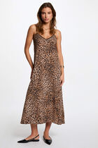 Robe midi droite imprimée multicolore femme