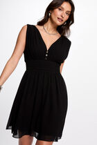 Mini loose A-line dress black women