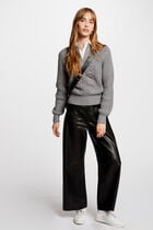 Jumper with shirt collar mid-grey women
