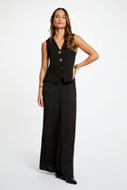 Sleeveless V-neck cardigan black women