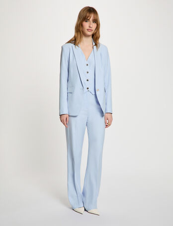 Fitted striped jacket sky blue women