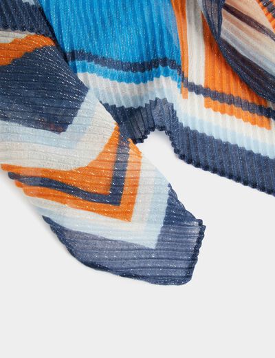 Pleated printed scarf multicolor women