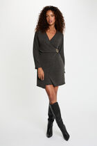 Short wrap dress mid-grey women