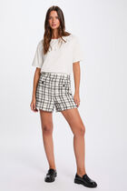 Straight t-shirt with short sleeves white women