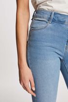 Standard waisted slim jeans bleach denim women
