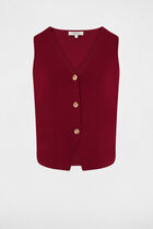 Sleeveless V-neck cardigan bordeaux women