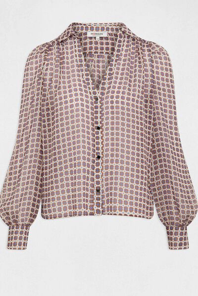 Long-sleeved printed shirt multico ladies'
