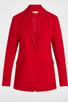 Waisted buttoned blazer red women