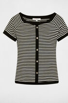 Striped Bardot t-shirt white women