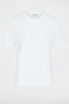 Floral print t-shirt white women