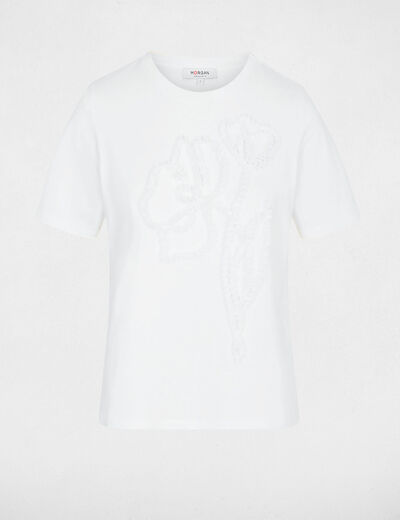Floral print t-shirt white women