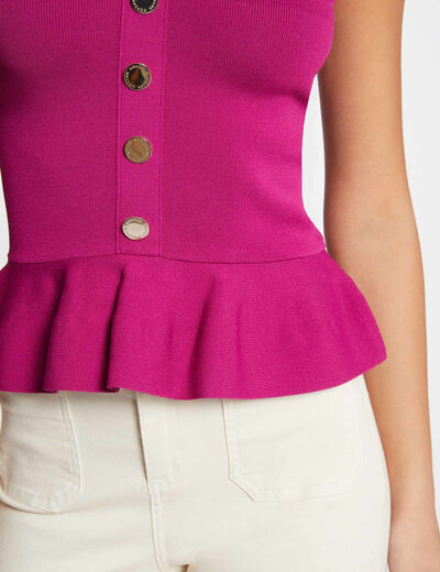 Jumper vest top bustier with buttons raspberry ladies'