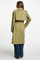 Belted long trenchcoat sand women