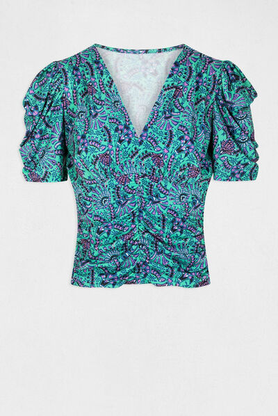 Short-sleeved t-shirt abstract print multico ladies'