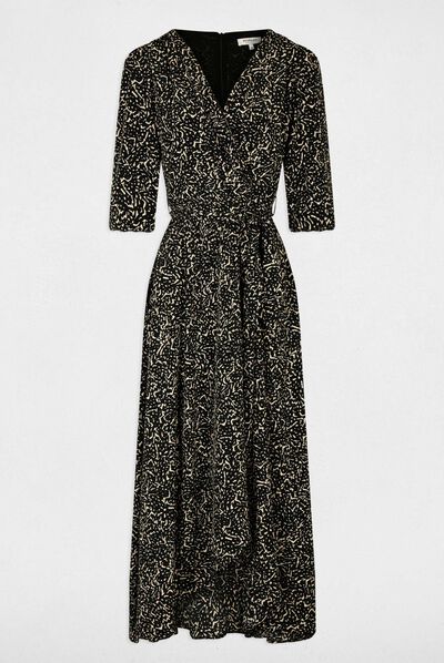 Printed maxi wrap dress multico ladies'