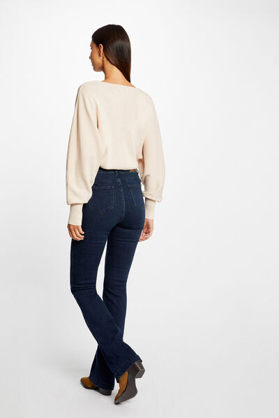 Long-sleeved jumper decorative buttons light pink ladies'