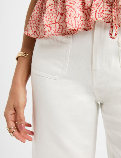 High-waisted flare jeans white women