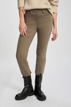 Straight trousers khaki green women