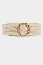 Ceinture tressée ivoire femme