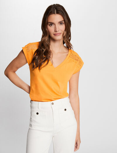 Short-sleeved t-shirt orange ladies'