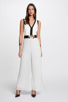 Pleated jumpsuit white women