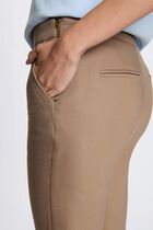 Cropped cigarette trousers taupe women