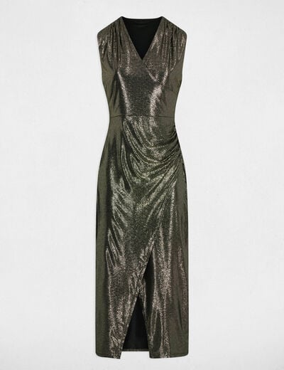 Sleeveless midi dress gold yellow women