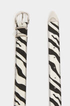 Belt zebra print ivory women
