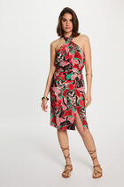 Robe ajustée imprimée multicolore femme