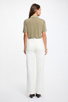 Printed shirt with notched collar khaki green women