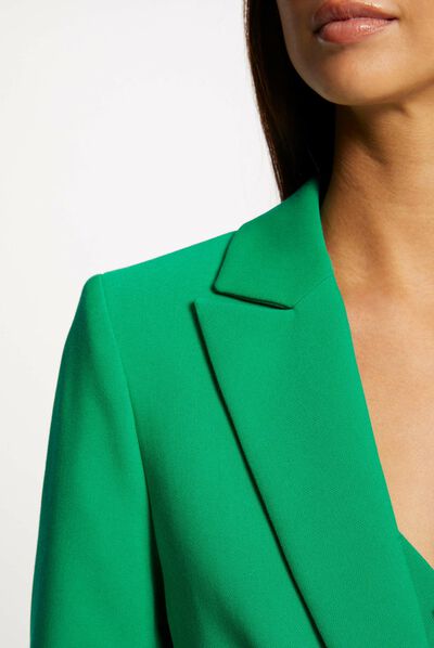 Waisted city jacket with long sleeves green ladies'