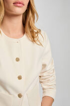 Sleeveless cropped jacket ivory women