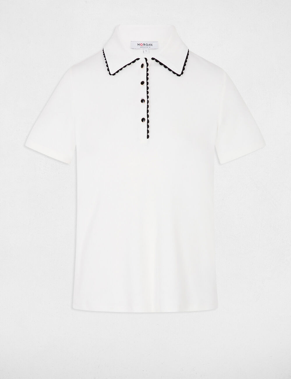 Fitted top with notch collar white women