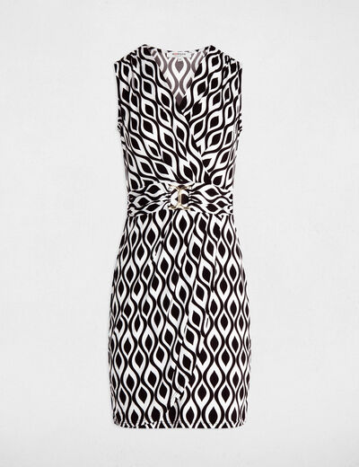 Printed fitted mini dress multicolor women