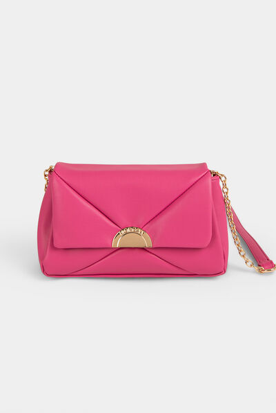 Cross body bag with chains pink ladies'