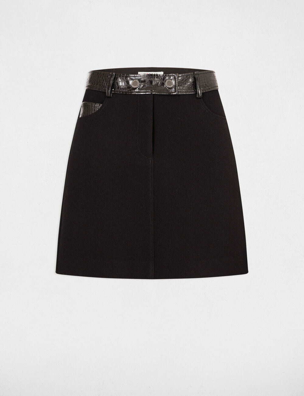 Mini skirt croc effect details black women
