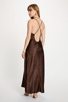 Satin dress with v-neck multicolor women