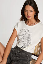 Short-sleeved t-shirt white women