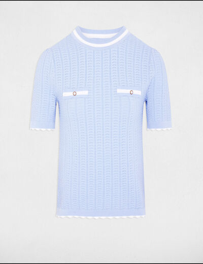 Short-sleeved jumper sky blue women